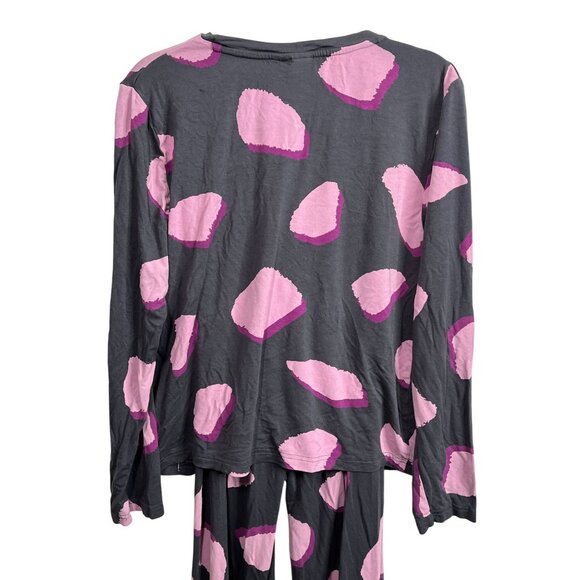 ASOS Women’s Pajama Set 0 XS Gray Pink Spot Print Long Sleeve Top & Pants Sleepw - Picture 16 of 16